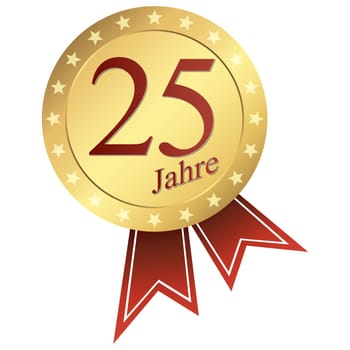gold jubilee button german - 25 years