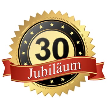 Jubilee button with banners german - 30 years