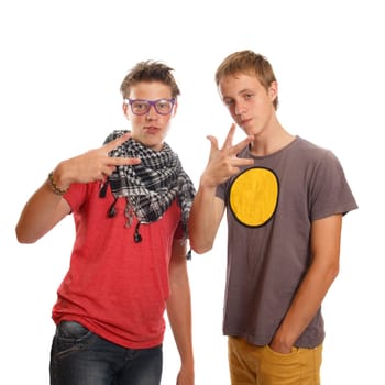 A couple of teen boys hanging out