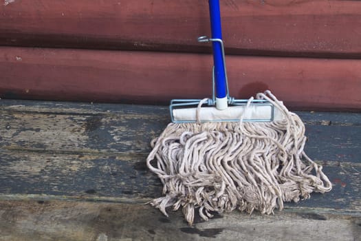 mop cleaning gadgets on terrace of home