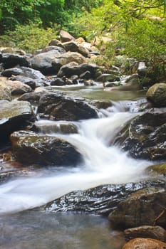 Nature waterfall in deep forest, in national park Thailand