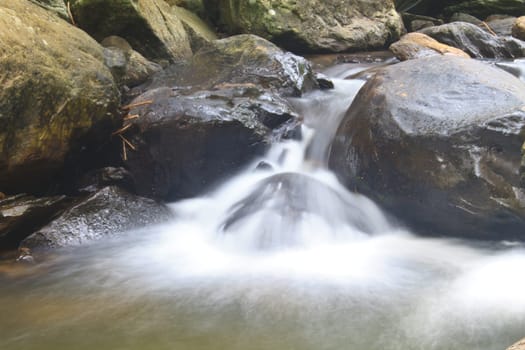 Nature waterfall in deep forest, in national park Thailand