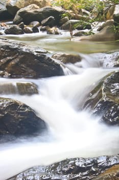 Nature waterfall in deep forest, in national park Thailand