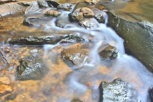 Nature waterfall in deep forest, in national park Thailand