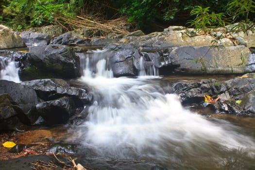 Nature waterfall in deep forest, in national park Thailand