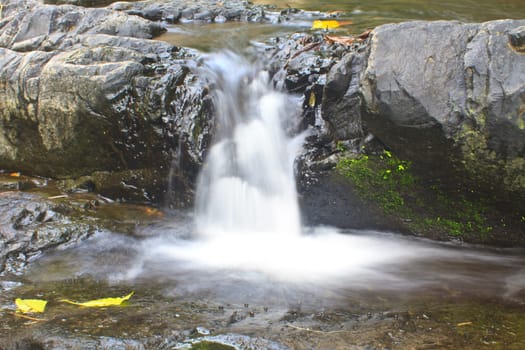 Nature waterfall in deep forest, in national park Thailand