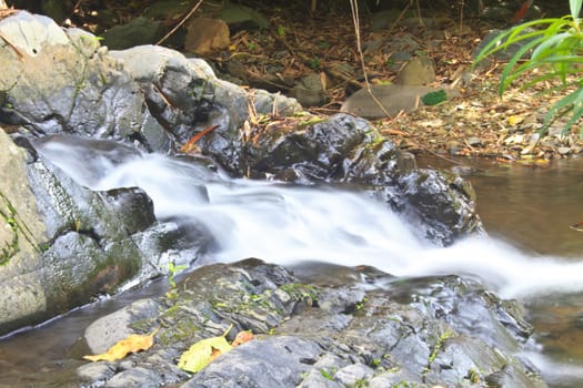 Nature waterfall in deep forest, in national park Thailand