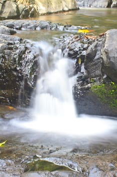 Nature waterfall in deep forest, in national park Thailand