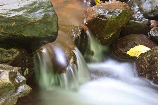 Nature waterfall in deep forest, in national park Thailand