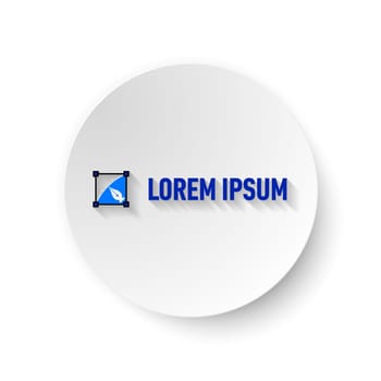 White circle paper with text  on the white background