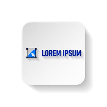White square paper with text  on the white background