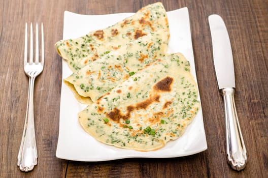 Three egg cakes with chime on a plate