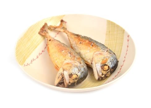 mackerel fried on a dish (thai food)