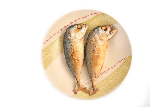 mackerel fried on a dish (thai food)