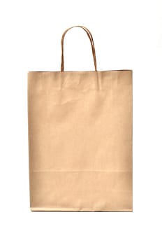 brown paper bag on a white background