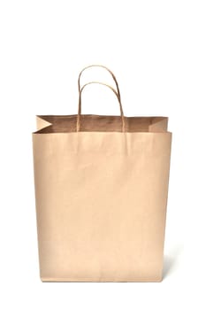 brown paper bag on a white background