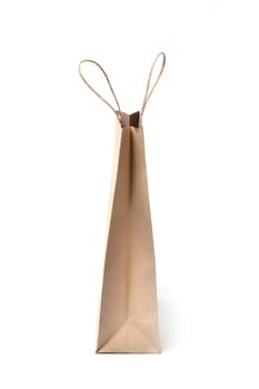 brown paper bag on a white background