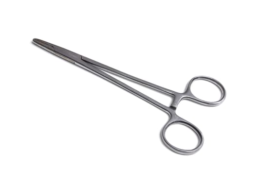 Surgical instruments isolated on white background