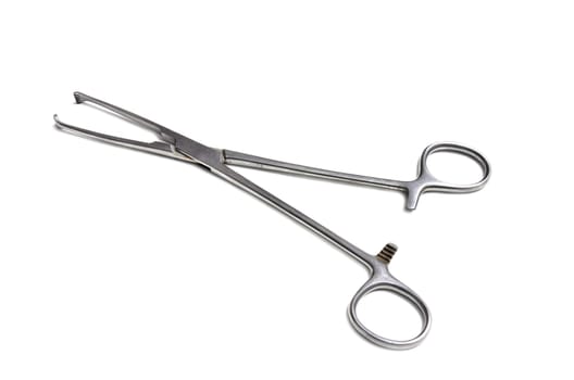 Surgical instruments isolated on white background