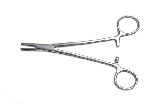 Surgical instruments isolated on white background