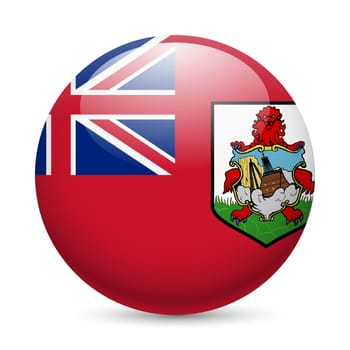 Flag of Bermuda as round glossy icon. Button with flag design
