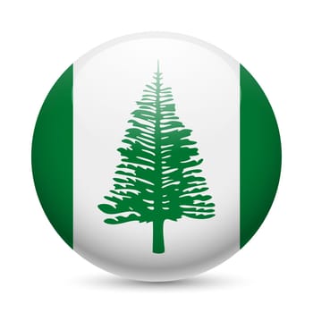 Flag of Norfolk Island as round glossy icon. Button with flag design