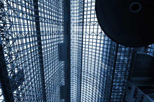 The ceiling architecture of modern train (subway) station