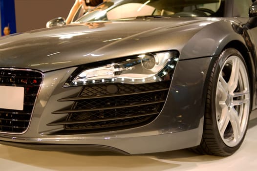 The close up view of head of sportive car