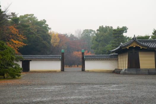The wall in Nijo Castle, in Kyoto city