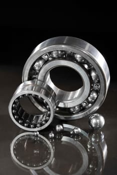 Close-up of various ball bearings