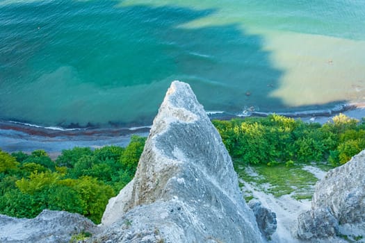 view from the Vicoria-Sicht, cliff coast near Koenigsstuhl, Island of Ruegen