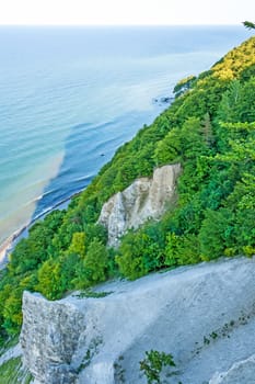 view from the Vicoria-Sicht, cliff coast near Koenigsstuhl, Island of Ruegen