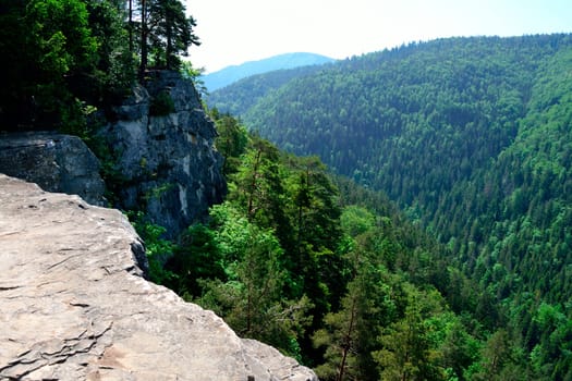 Outlook from cliff in Slovak Paradise
