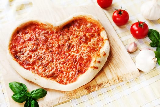 Pizza in heart shape