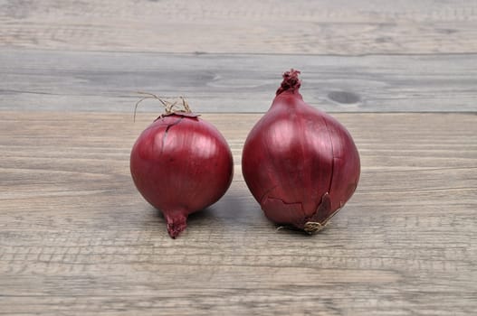 Onions on wood