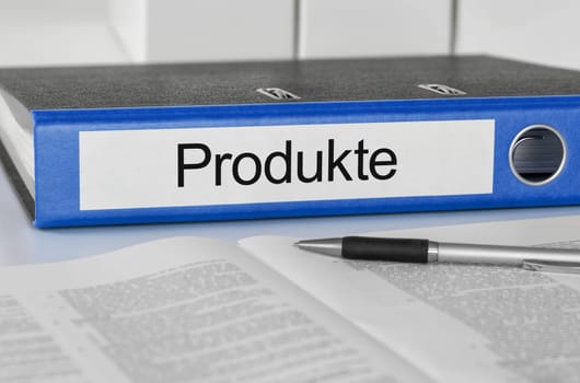 File folder labeled Products