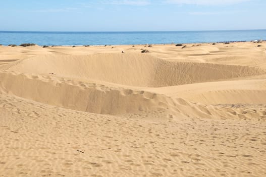 African European Sand Dune Desert Landscape in Gran Canaria Island Spain