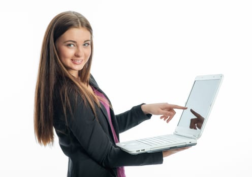Young girl with laptop