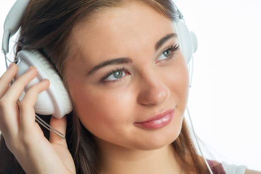 Young girl with headphones