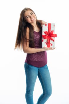 Teenager with gift