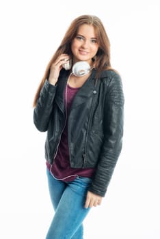 Teenagers with headphones