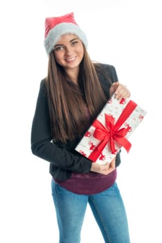 Christmas girl with gift