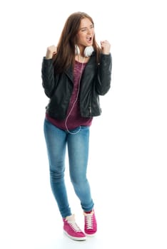 Young girl with headphones