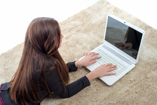 Young girl with laptop