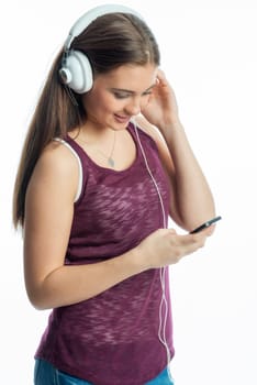 Young girl with headphones
