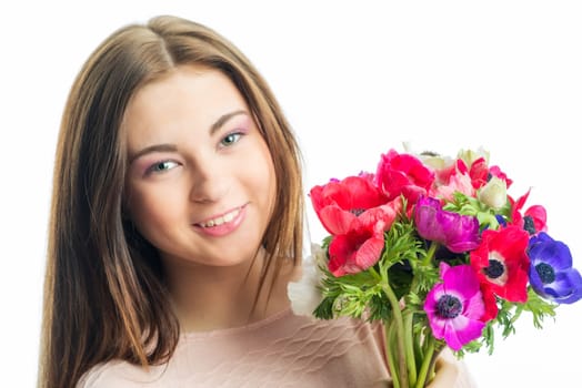 Young girl with bouquet