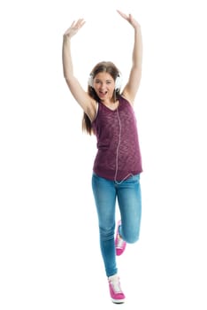 Young girl with headphones