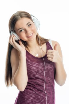 Young girl with headphones