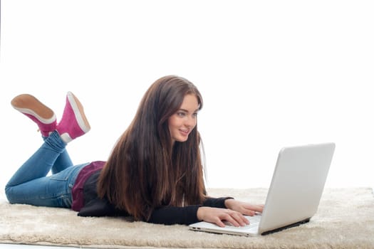 Young girl with laptop