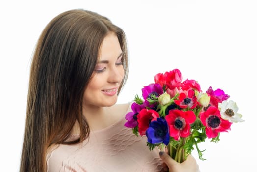 Young girl with bouquet